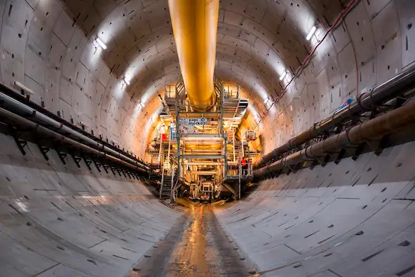 Tunnel boring machine cutterhead underground